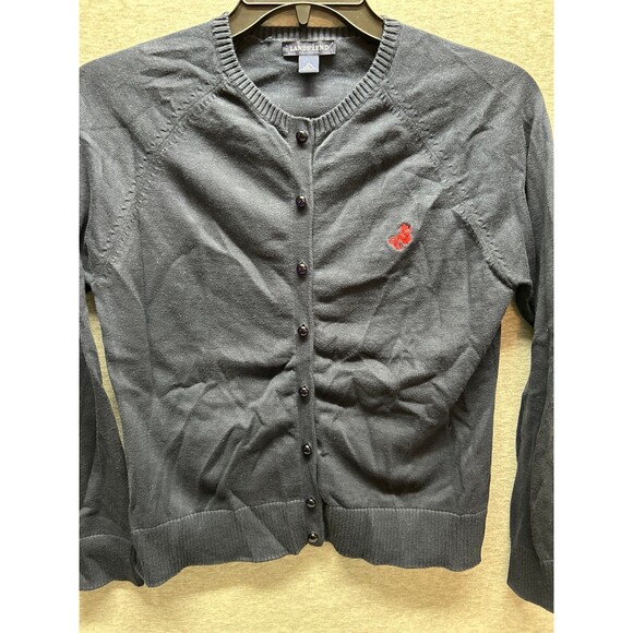 Lands’ End  Button Up Navy Blue Cardigan, Sweater Size M - Picture 4 of 10